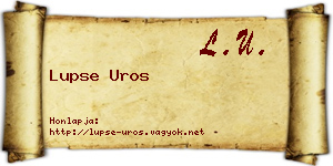 Lupse Uros névjegykártya